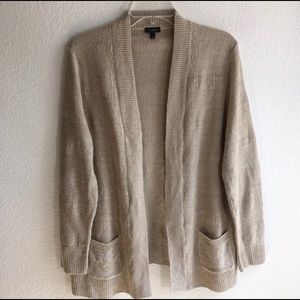 Talbots Sweater Gold Open Cardigan Style